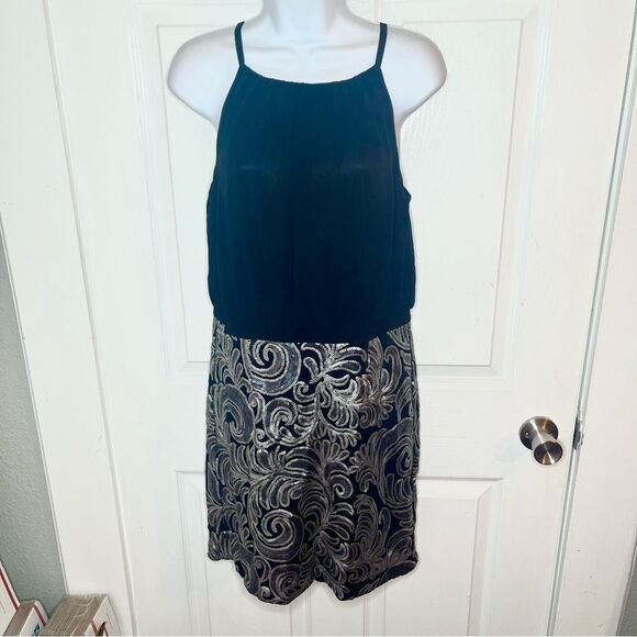 Laundry by Shelli Segal Sleeveless Bodice & Sequin Skirt Mini Dress Black 8 - Picture 5 of 13